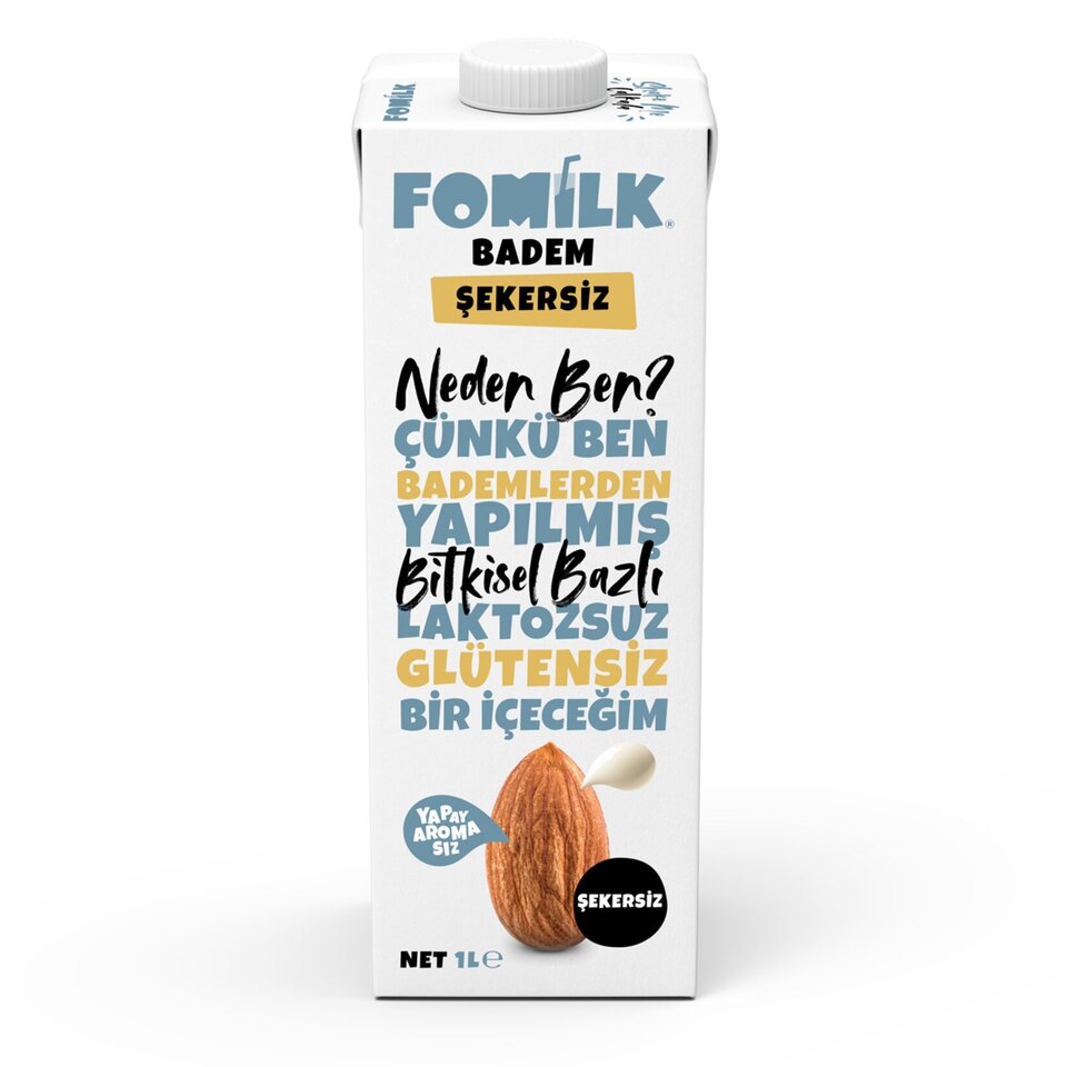 FOMİLK BADEM SÜTÜ 1 LT- ŞEKERSİZ
